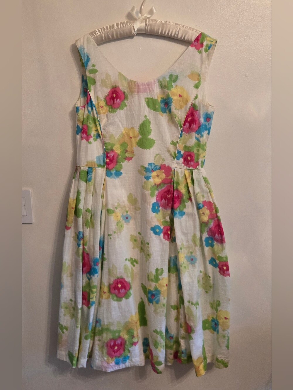Emily And Fin Floral Retro Fit And Flare Midi Dress Cotton XL